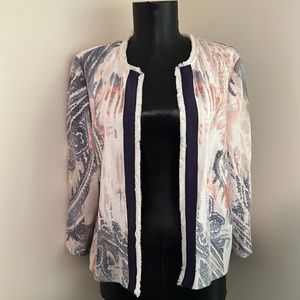 Chicos blue knit open jacket size 1